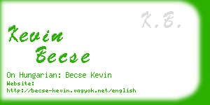 kevin becse business card